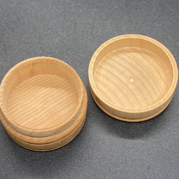 Native American Inspired Wood Pillbox with Carved Bear and Small Turquoise - Picture 4 of 4